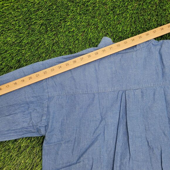 Vintage 80s Button Shirt Medium 23x28 Baggy USA - Picture 3 of 11